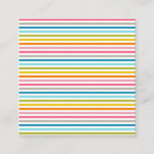 Colourful Stripes Pattern Square Business Card