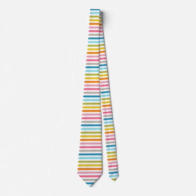 Colourful Stripes Pattern Tie (Front)