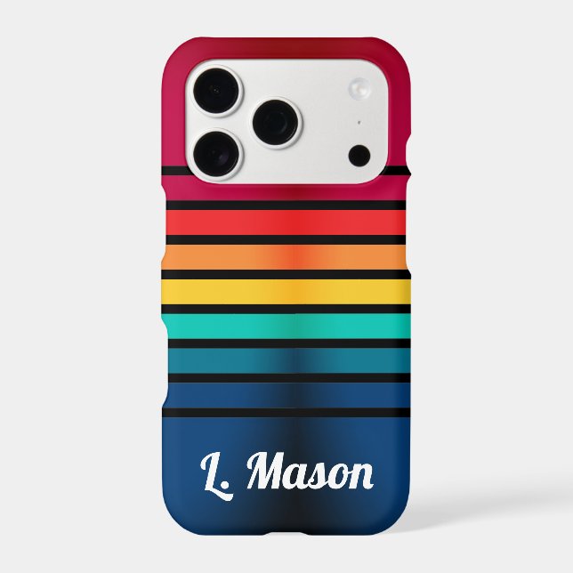 Colourful Stripes Pattern With Personalized Name (Back)