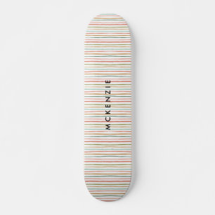 Colourful Stripes Personalized Name Skateboard