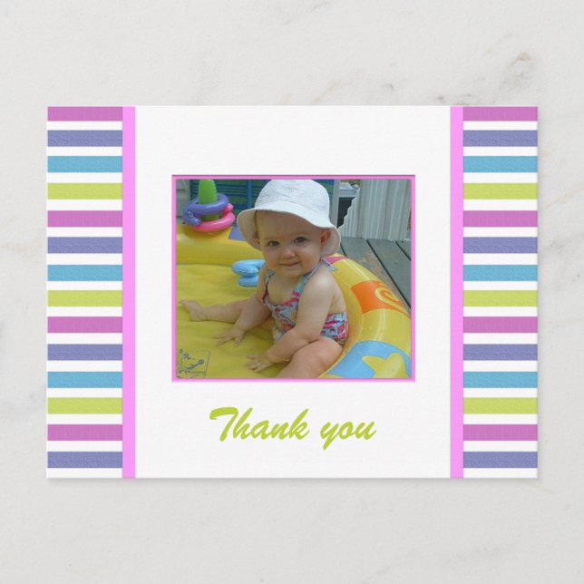 Colourful Stripes: Picture: Thank You Postcard (Front)