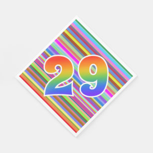 Colourful Stripes + Rainbow Pattern "29" Event # Napkin