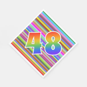 Colourful Stripes + Rainbow Pattern "48" Event # Napkin