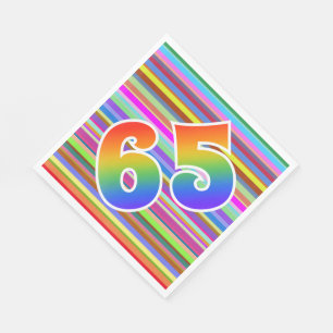 Colourful Stripes + Rainbow Pattern "65" Event # Napkin