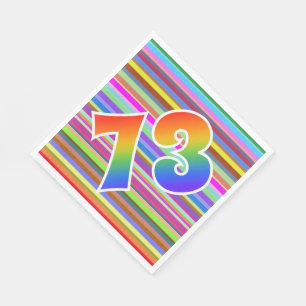 Colourful Stripes + Rainbow Pattern "73" Event # Napkin