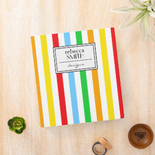 Colourful Stripes, Rainbow Stripes, Striped Patter Binder