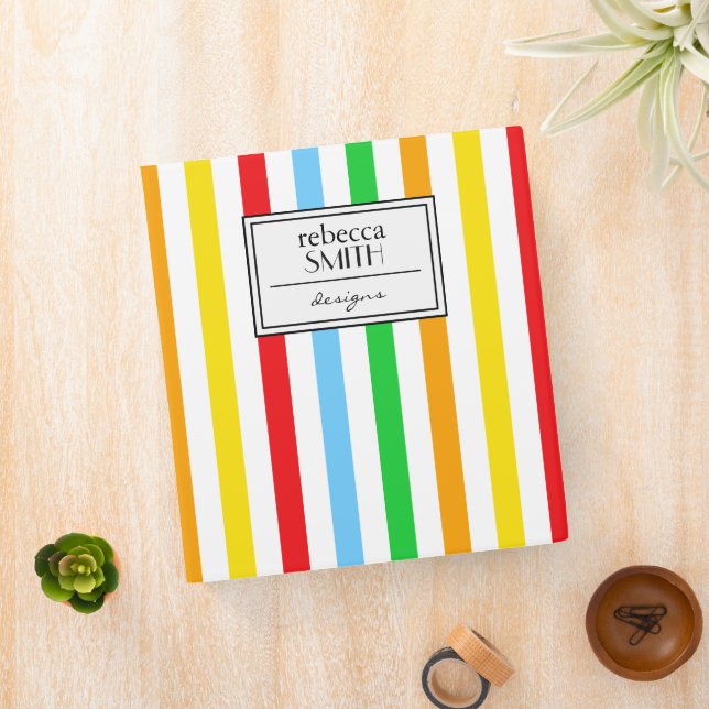 Colourful Stripes, Rainbow Stripes, Striped Patter Binder (In Situ)