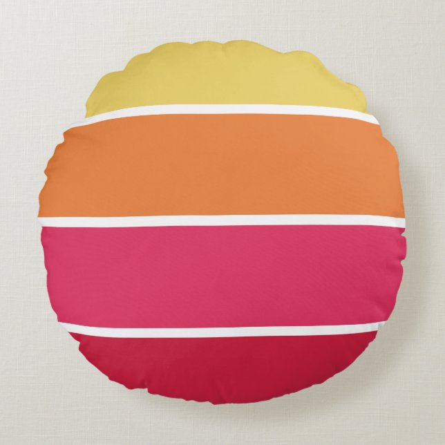 Colourful Stripes Round Pillow (Front)