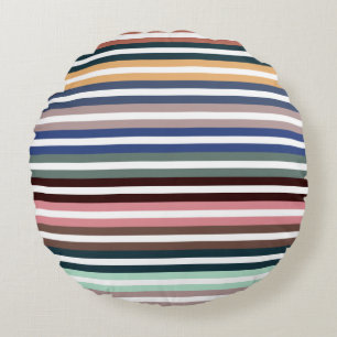 Colourful Stripes Round Pillow