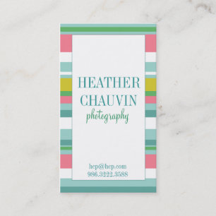 Colourful Stripes simple business card