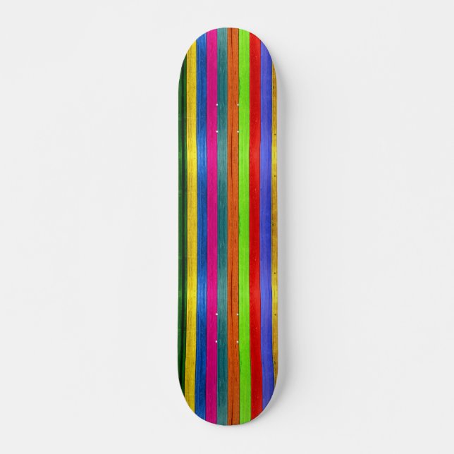 Colourful Stripes Skateboard Deck (Front)