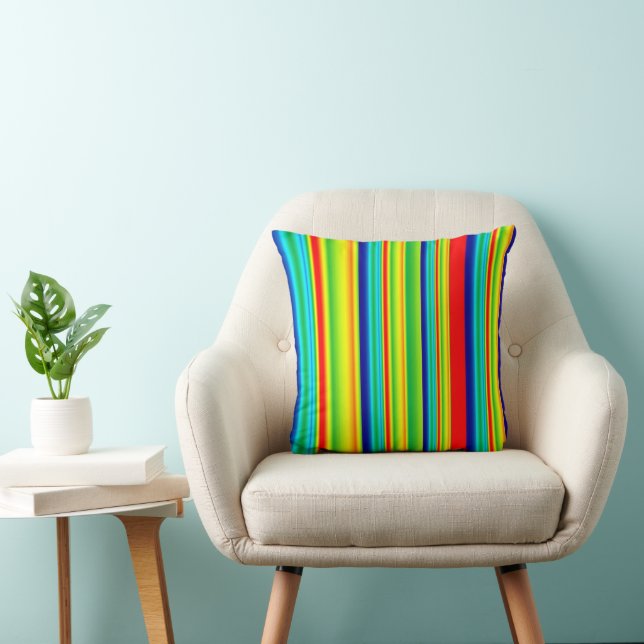 Colourful Stripes Throw Pillow (Chair)
