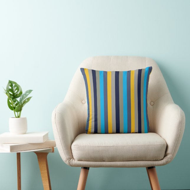 Colourful Stripes  Throw Pillow (Chair)