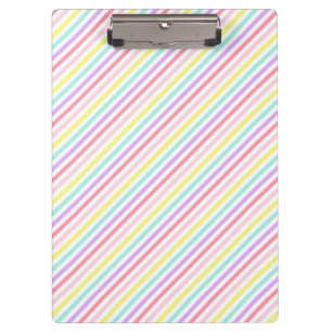 Colourful Stripes Unicorn Rainbow Pastel Colours Clipboard