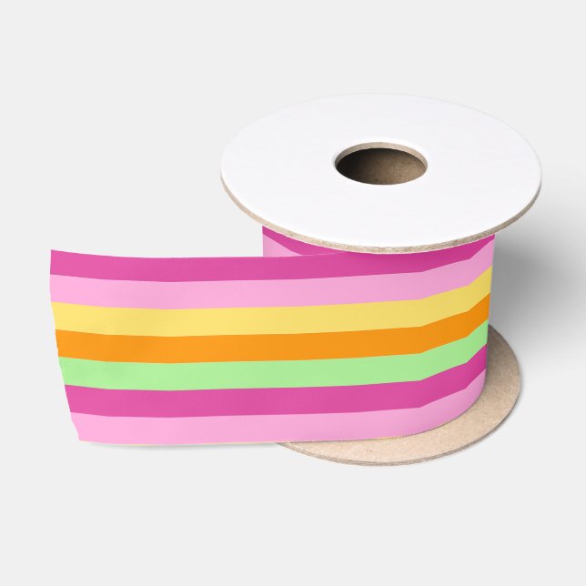 Colourful Stripes Vibrant Ribbon Satin Ribbon (Spool)