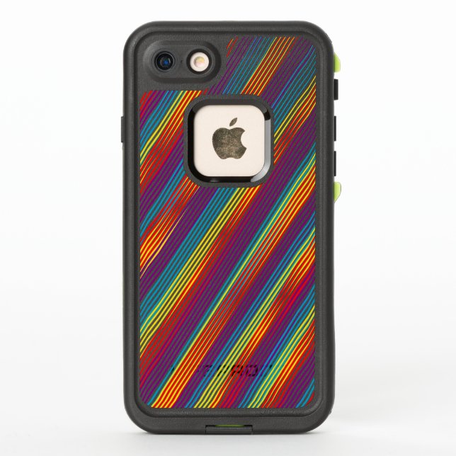 Colourful strips pattern LifeProof iPhone case (Back)