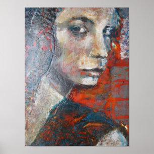 Colourful, strong woman looking ate you poster