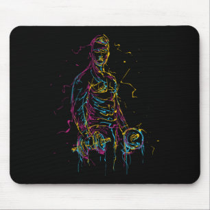 Colourful Strongman Bodybuilding Gym Weightlifting Mouse Pad