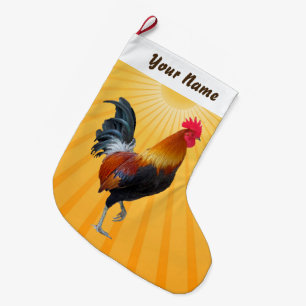 Colourful Strutting Rooster Christmas Stocking
