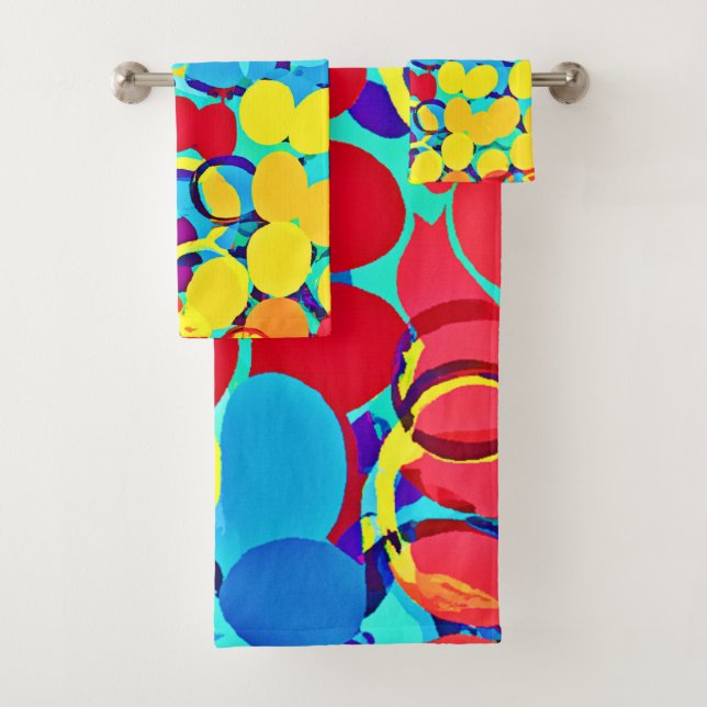 Colourful Stylish and Chic Spectrum Pattern Bath Towel Set (Insitu)