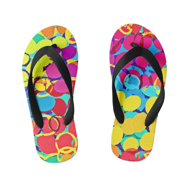 Colourful Stylish and Chic Spectrum Pattern Kid's Flip Flops (Footbed)