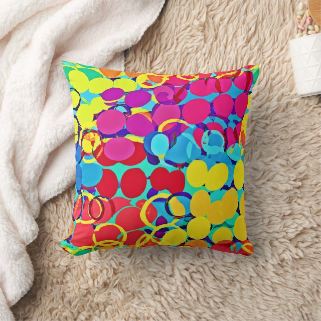 Colourful Stylish and Chic Spectrum Pattern Throw Pillow (Blanket)