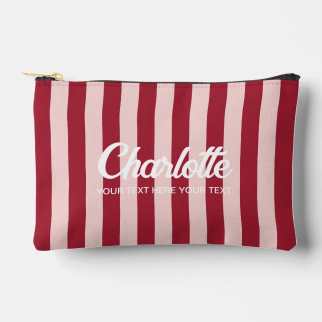 Colourful Stylish Bright Colour Minimalist Stripes Accessory Pouch (Front)