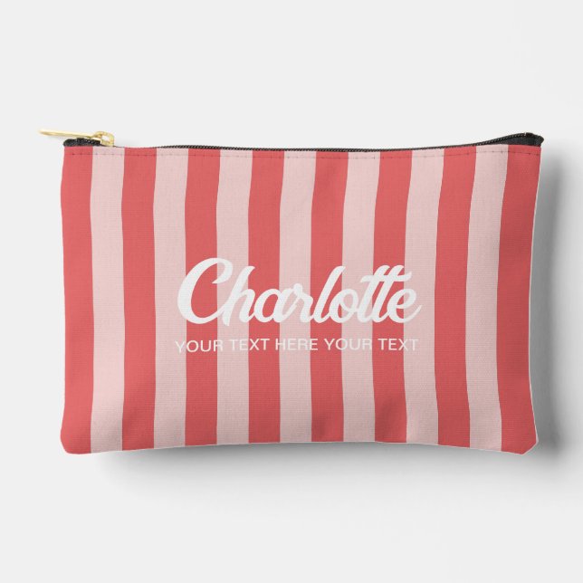 Colourful Stylish Bright Colour Minimalist Stripes Accessory Pouch (Front)