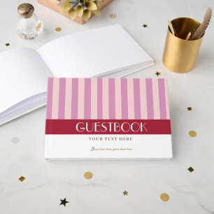 Colourful Stylish Bright Colour Minimalist Stripes Guest Book