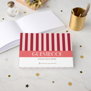 Colourful Stylish Bright Colour Minimalist Stripes Guest Book