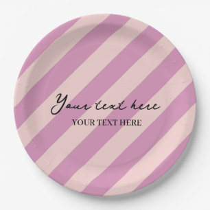 Colourful Stylish Minimalist Purple Stripes Party Paper Plate