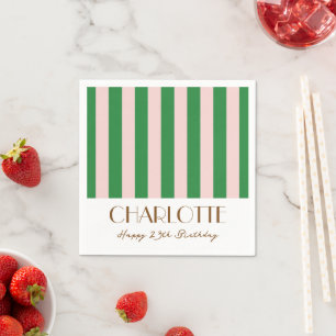 Colourful Stylish Minimalist Stripes Party Napkin