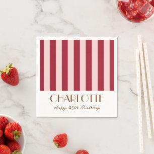 Colourful Stylish Minimalist Stripes Party Napkin