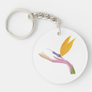 Colourful Stylized Bird of Paradise Keychain