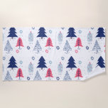 Colourful Stylized Christmas trees pattern Beach Towel<br><div class="desc">Stylized Christmas trees colourful seamless pattern.</div>
