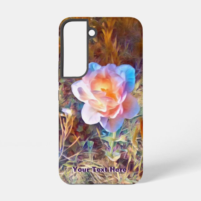 Colourful Stylized Flower Acrylic Print Samsung Galaxy S22 Case (Back)