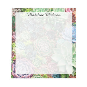 Colourful Succulent Garden Notepad