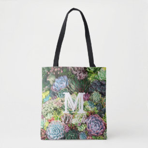 Colourful Succulent Garden Tote Bag