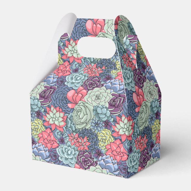 Colourful Succulent Pattern Favor Box (Front Side)