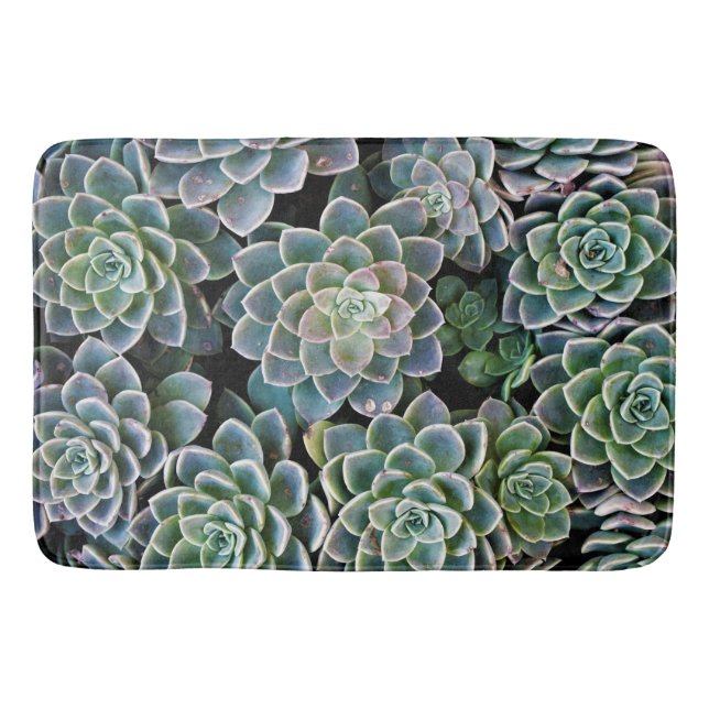 colourful succulents bath mat (Front)