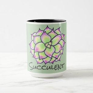 Colourful Succulents, cacti desert floral Blooms Mug