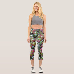 Colourful Succulents Capri Leggings