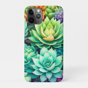 Colourful Succulents Collage iPhone 11 Pro Case