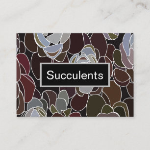Colourful Succulents Floral  Business Card