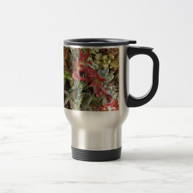 Colourful succulents travel mug (Right)