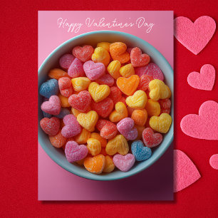 Colourful sugar candy Hearts  Valentine's Greeting Card