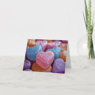 Colourful Sugar Candy Hearts  Valentine's Greeting Holiday Card