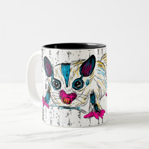 Colourful Sugar Glider Modern Art Personalized Two-Tone Coffee Mug