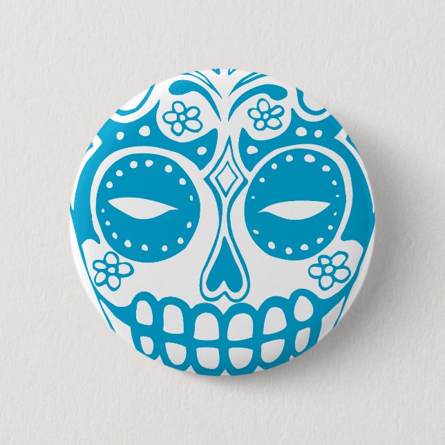 Colourful Sugar Skull 2 Inch Round Button (Front)