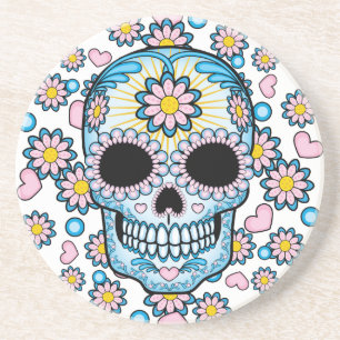 Colourful Sugar Skull Coaster